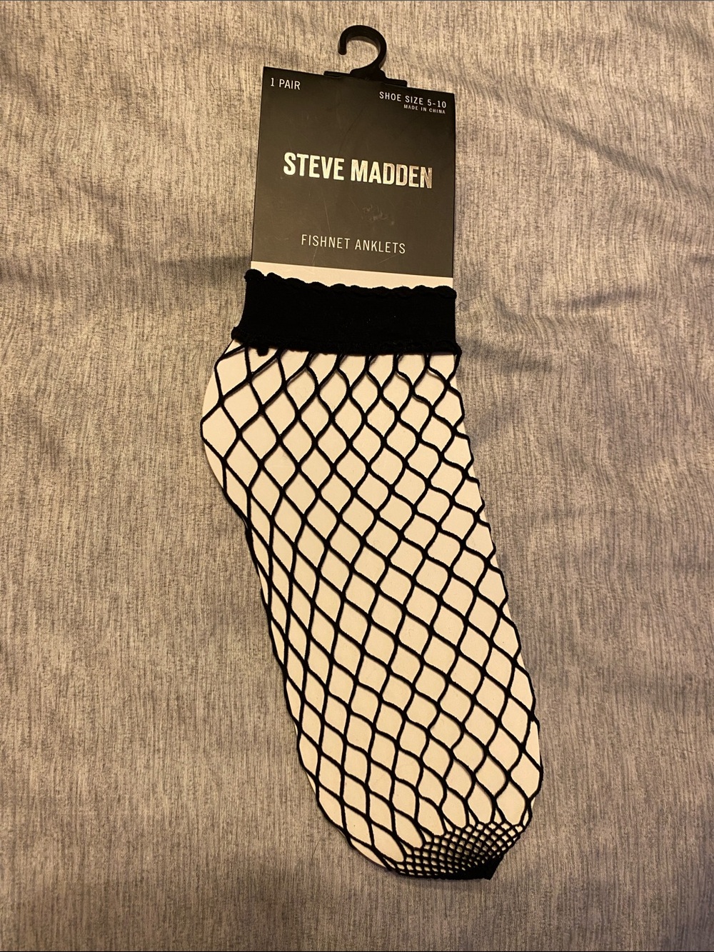 Steve Madden Black Fishnet Anklets 1 Pair Shoe Size 5-10 NWT